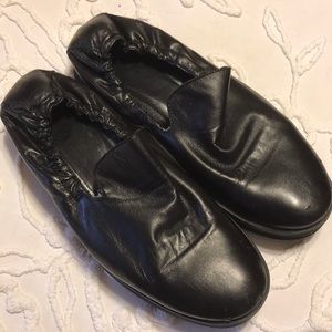Jil Sander black leather platform flats sz9.5
